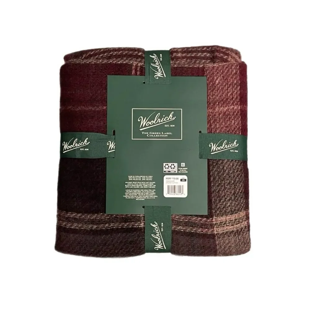 Woolrich Cozy Blanket Wrap with Fringe Detail